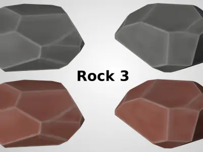 Low Poly Rocks set of Low-poly 3D model
