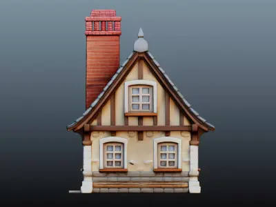 Mediaval stone house 3D model