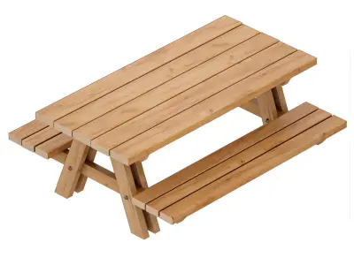 Outdoor Wooden Picnic Table 3D model