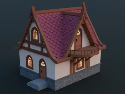 Fantasy House 3 Low-poly 3D model