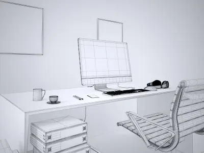 Office Desk - Interior Office Furniture 08 3D model