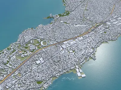 Conakry Guinea 50km Low-poly 3D model