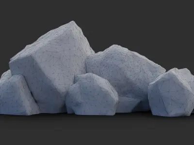 Rock Buddha 1006 - Grey Jagged Stone Low-poly 3D model
