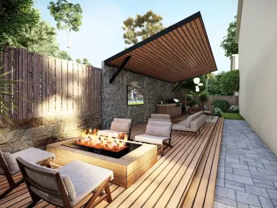 3D Exterior Scene 3D model design garden and landscape 3D model