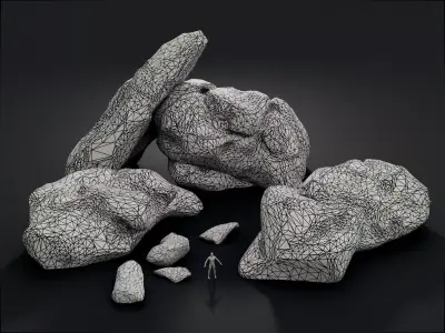 Boulders - Asset Pack Low-poly 3D model
