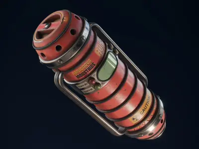 Radioactive Power Capsule Low-poly 3D model