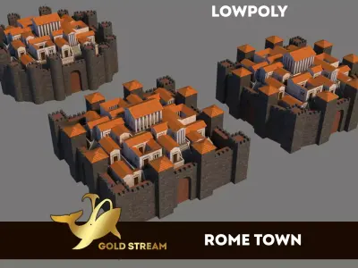 Rome town Low-poly 3D model