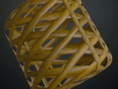 Woven Bamboo Wicker Pattern PBR Seamless Texture