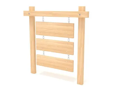 wooden signboard 3D model