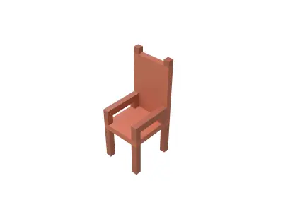 Voxel Chair v2 001 Low-poly 3D model