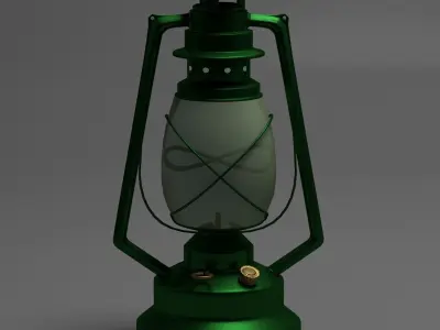 Antique Oil Lamp  3D model