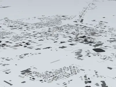 Indianapolis Downtown Area Streets and Buildings 3D model