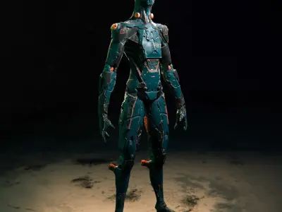 Robot RBT Low-poly 3D model