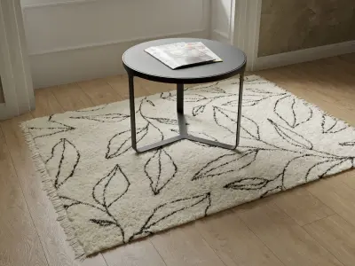 Cream Rug Using Blender Hair Particle System 3D model