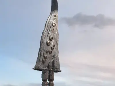 Alien asteroid greatsword rock  3D model