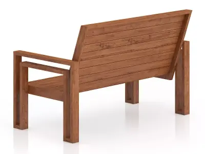 Wooden Bench 3D model buy