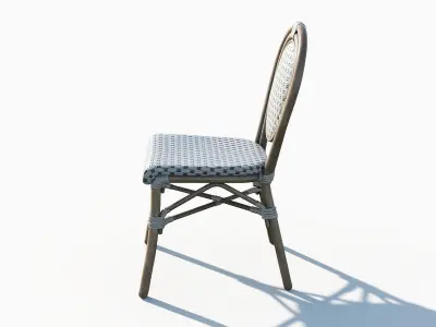 Wicker Bistro Chair Low-poly 3D model