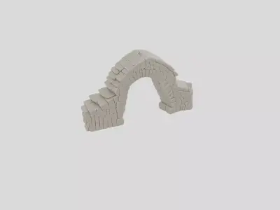 Ancient Fantasy Stone Bridge Section for 3D print 3D model