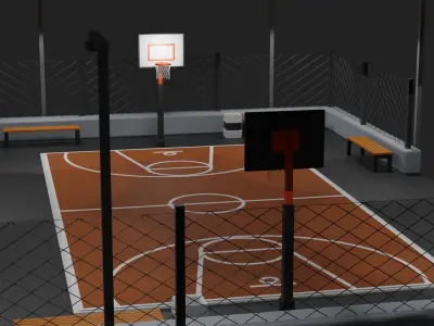 basketball court Low-poly 3D model