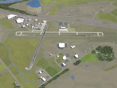 Manhattan Regional Airport - MHK Low-poly 3D model