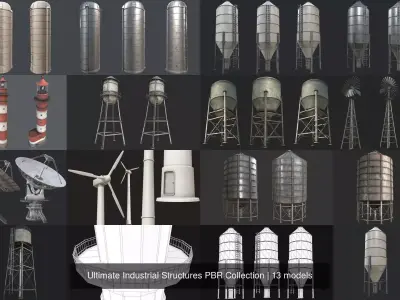 Ultimate Industrial Structures PBR Collection 3D Model Pack