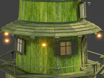 Cartoon house  Low-poly 3D model