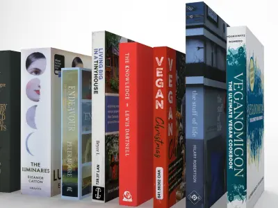 Collection of hardcover books 3D model