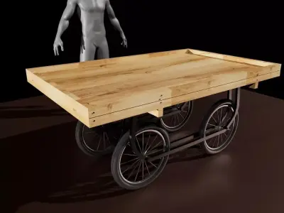 South Asian Street Food Cart Traditional Rehri  Thela   Low-poly 3D model