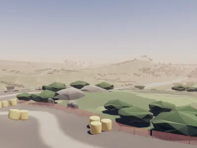 Cartoon Rally Track Portugal Low-poly 3D model