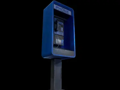 Street Payphone - Gest Low-poly 3D model