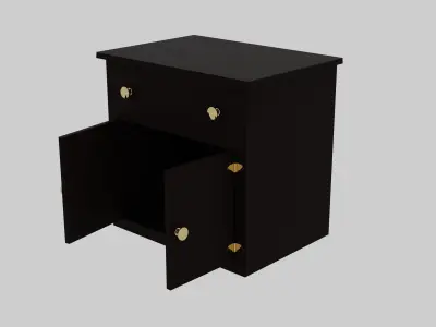 Wood Nightstand 3D model