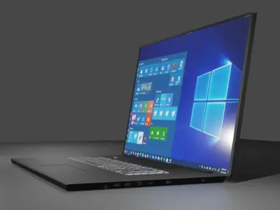 Laptop with windows Free 3D model