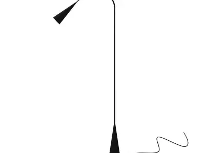 Delaktig floor lamp with shade 3D model