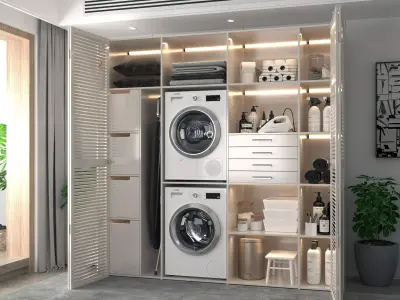Laundry Storage Cabinet Modern 3D model