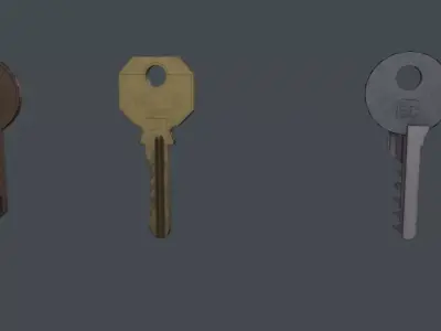 Low poly game ready keys model key Low-poly 3D model