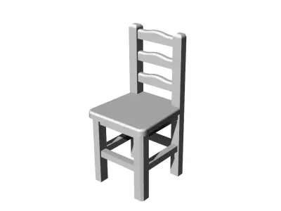Dolls House Miniature Ladderback Dining Chair 12th Scale 3D print model
