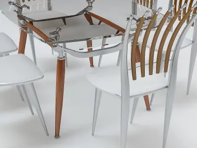 Chair and Table Set 3D model