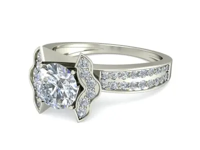 Women Wedding Engagement Ring 3D print model 12