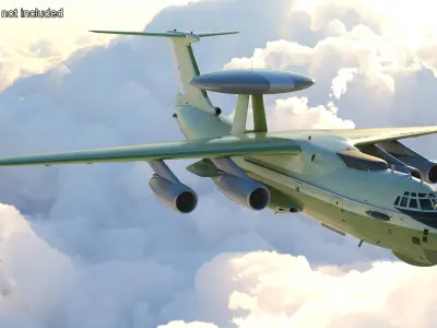  Tactical Surveillance Aircraft Green Rigged for Maya 