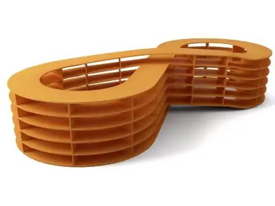 Infinite Loop Bookcase Low-poly 3D model