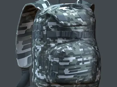 Backpack Camping Generic military human bag storqge Low-poly 3D model
