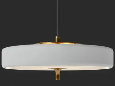REVOLVE set three table lamps in gold 3D model