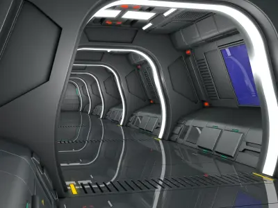 Sci Fi Corridor Starship 3D model