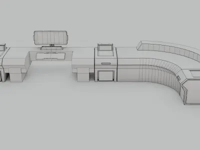 Sci-Fi Workspace - Low poly - PBR - Game ready Low-poly 3D model