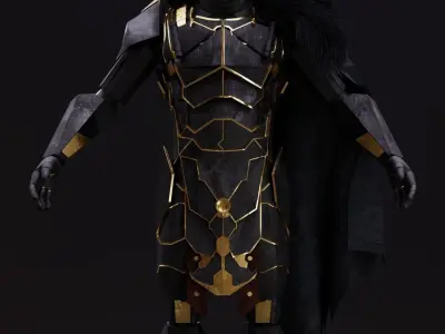 Sci-fi Knight  - A futuristic armoured character Low-poly 3D model