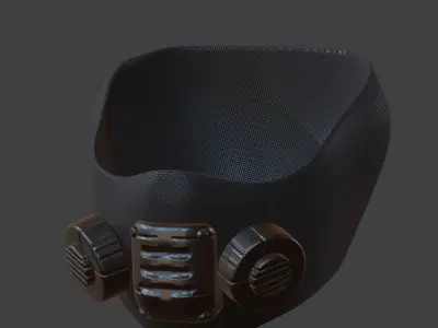 Gas mask helmet 3d model scifi Low-poly  Low-poly 3D model