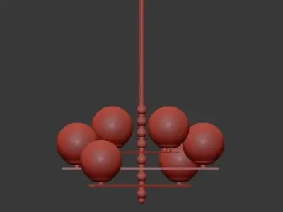 GRANVILLE chandelier with balls hanging from it 3D model
