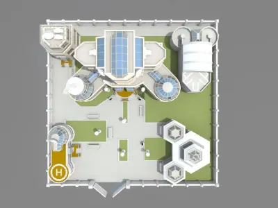 Cartoon base location 3D model