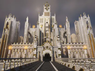 White castle Low-poly 3D model