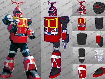 B-Robo Kabutack Super Transform Form Cosplay Pepakura Foam Full Low-poly 3D model